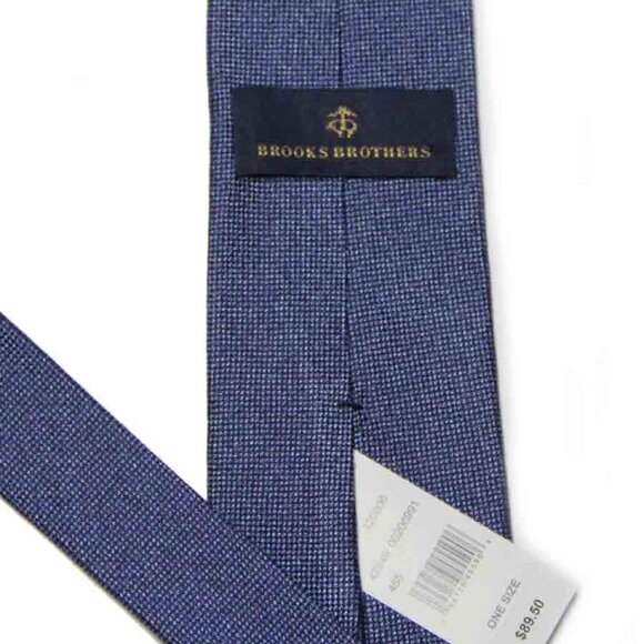 NEW Brooks Brothers Blue Tie Necktie Micro-Check Pattern Silk Blend Men's - Picture 2 of 2